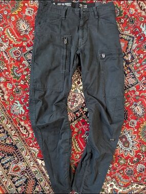 G-Star RAW Curved Cargo Moto Jeans 29/32 Black Utility Techwear Tapered Arc
